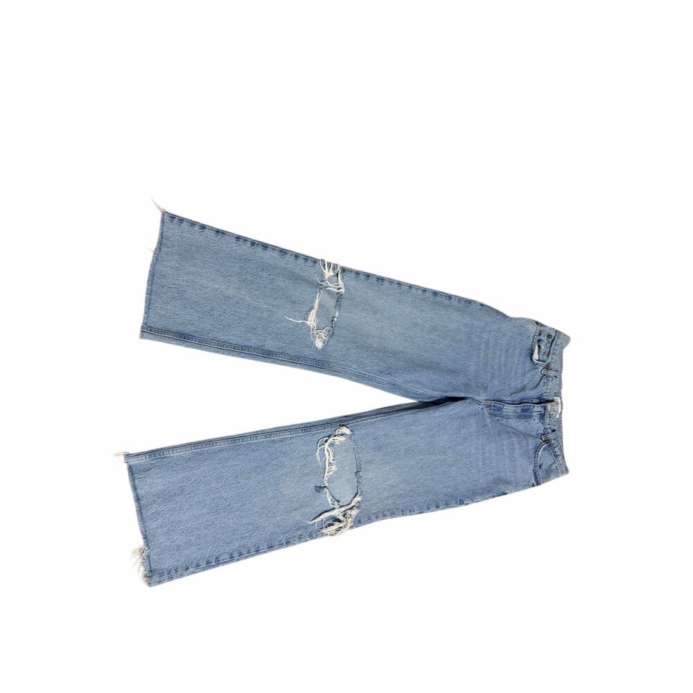 Zara Women's Size 6 Light Wash Blue Distressed Denim Jeans